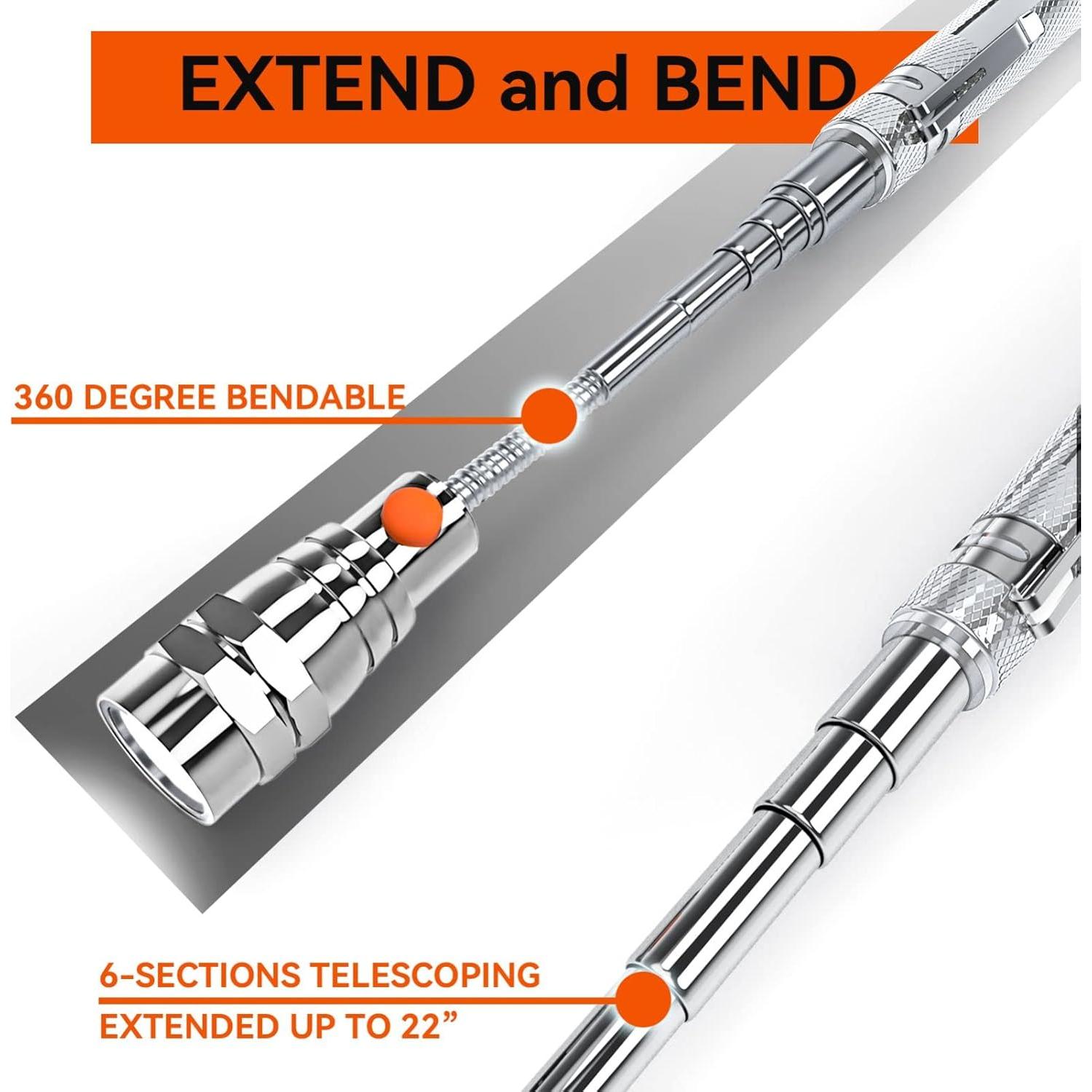 Linterna Magnética Telescópica VIBELITE 200 Lúmenes Plata