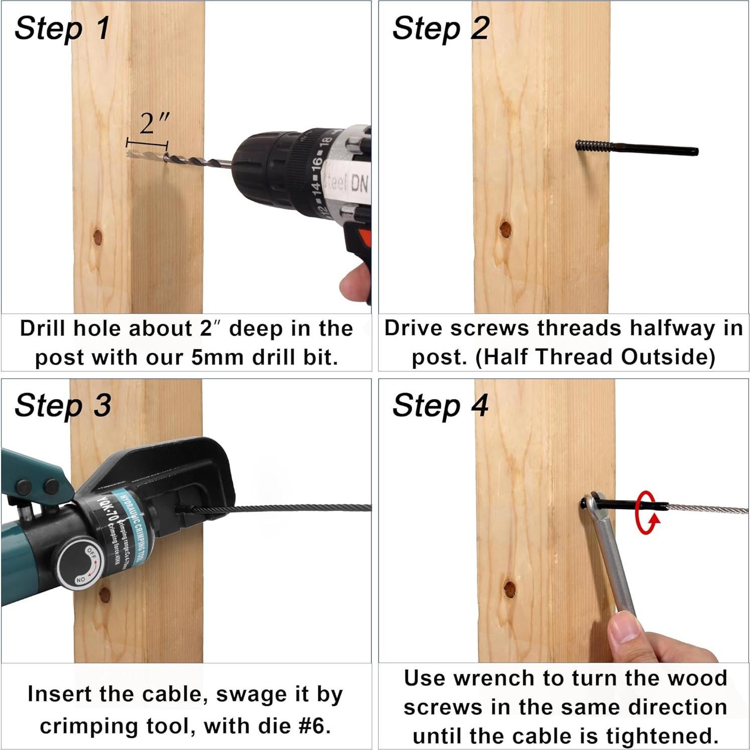 Tornillos de Anclaje de Acero Inoxidable T316 Negro 30 Pzas