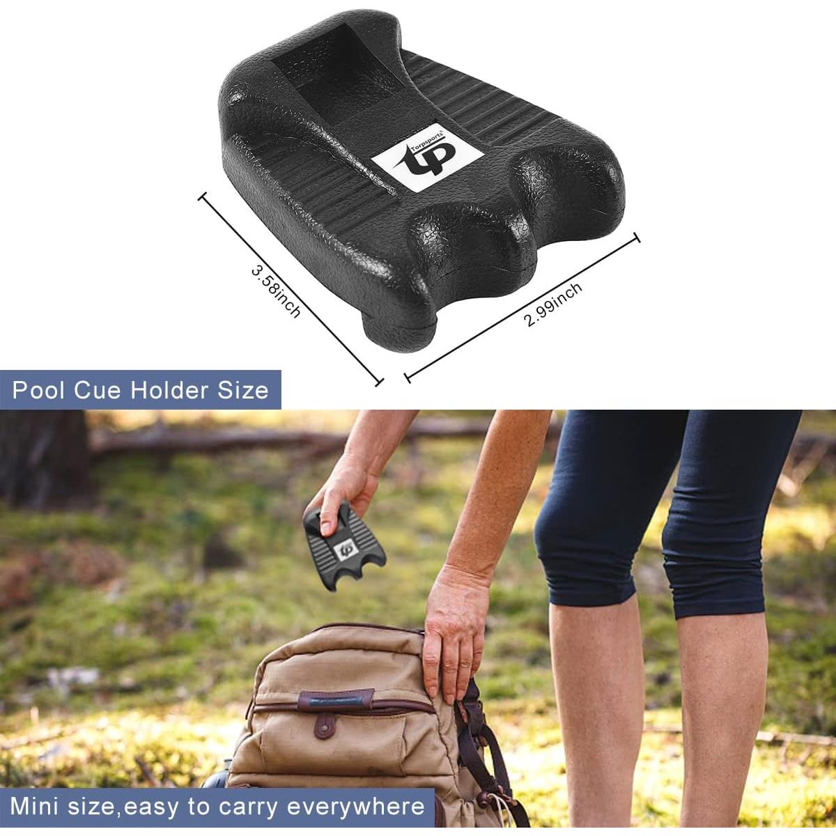 Soporte Portátil para 2 Tacos de Billar Torpsports - Goma Negra