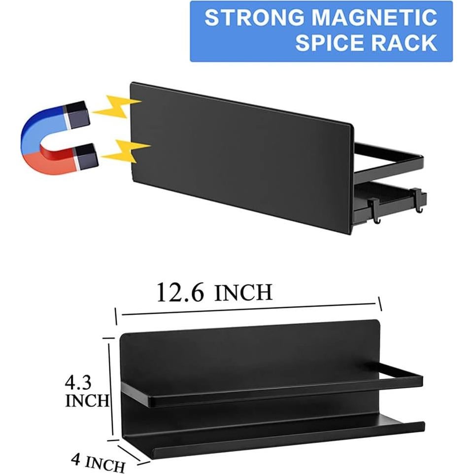 Estante Magnético para Especias SlimmKISS - 2 Piezas Negro
