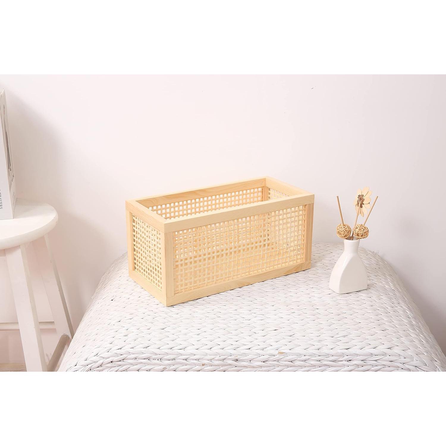 Cesta de Almacenamiento de Madera Pequeña 34.6x16.6 cm