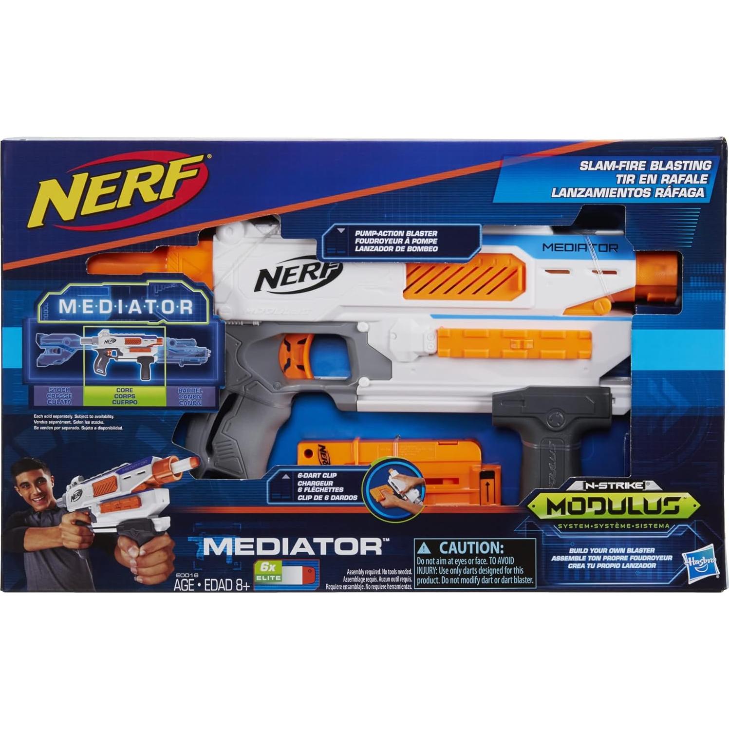 Blaster Nerf Modulus Mediator - Dispara 6 Dardos Rápido
