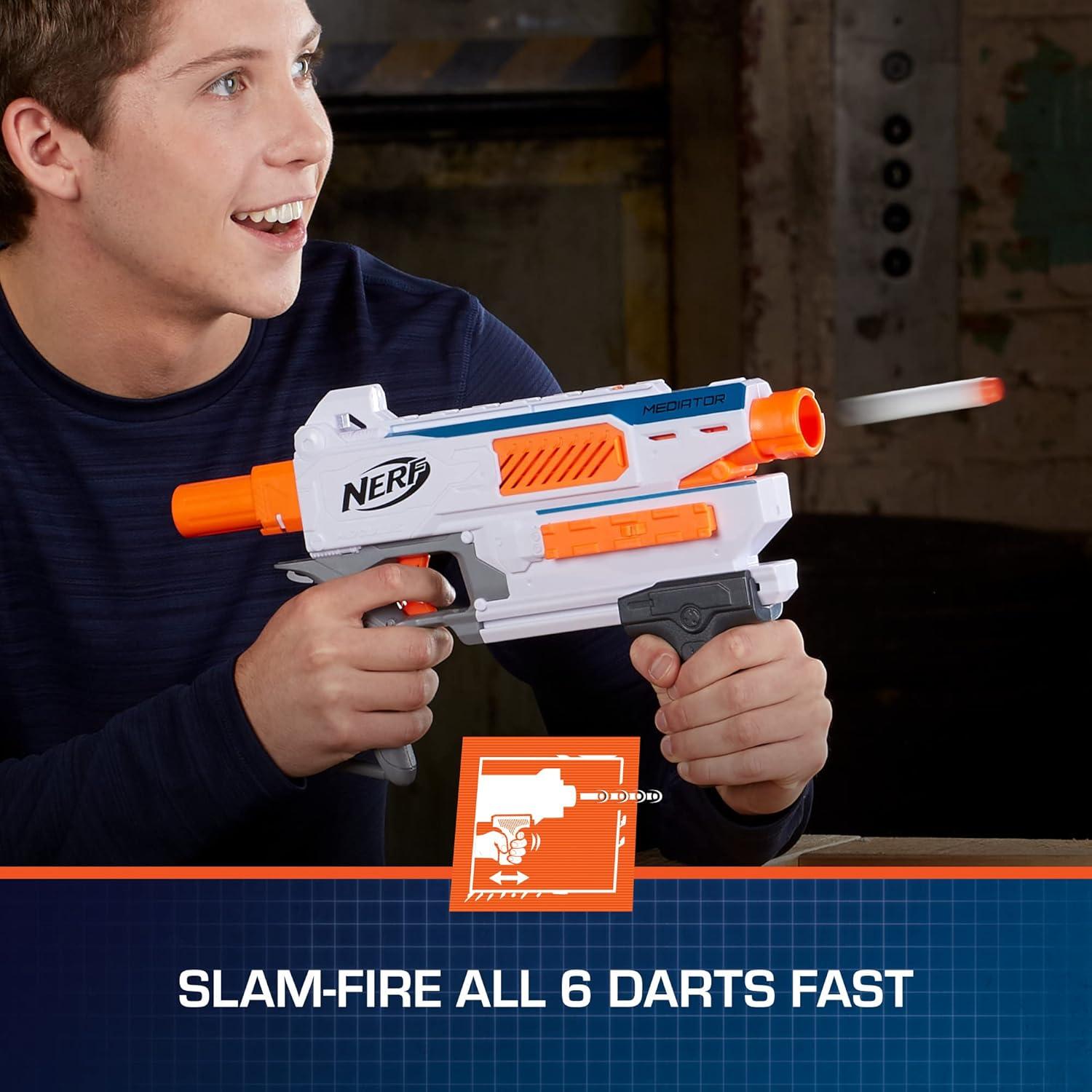 Blaster Nerf Modulus Mediator - Dispara 6 Dardos Rápido