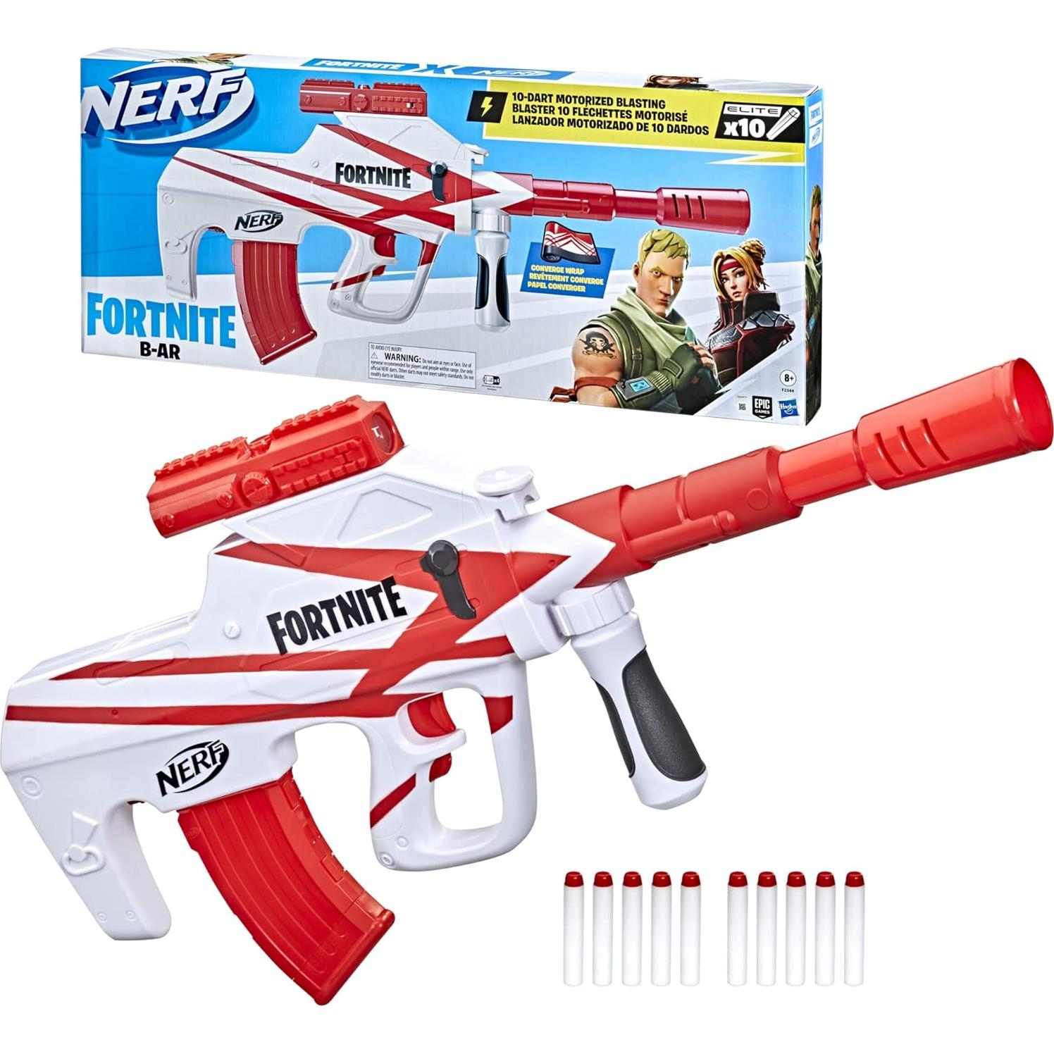 Lanzador Nerf Fortnite B-AR Motorizado 10 Dardos Hasbro