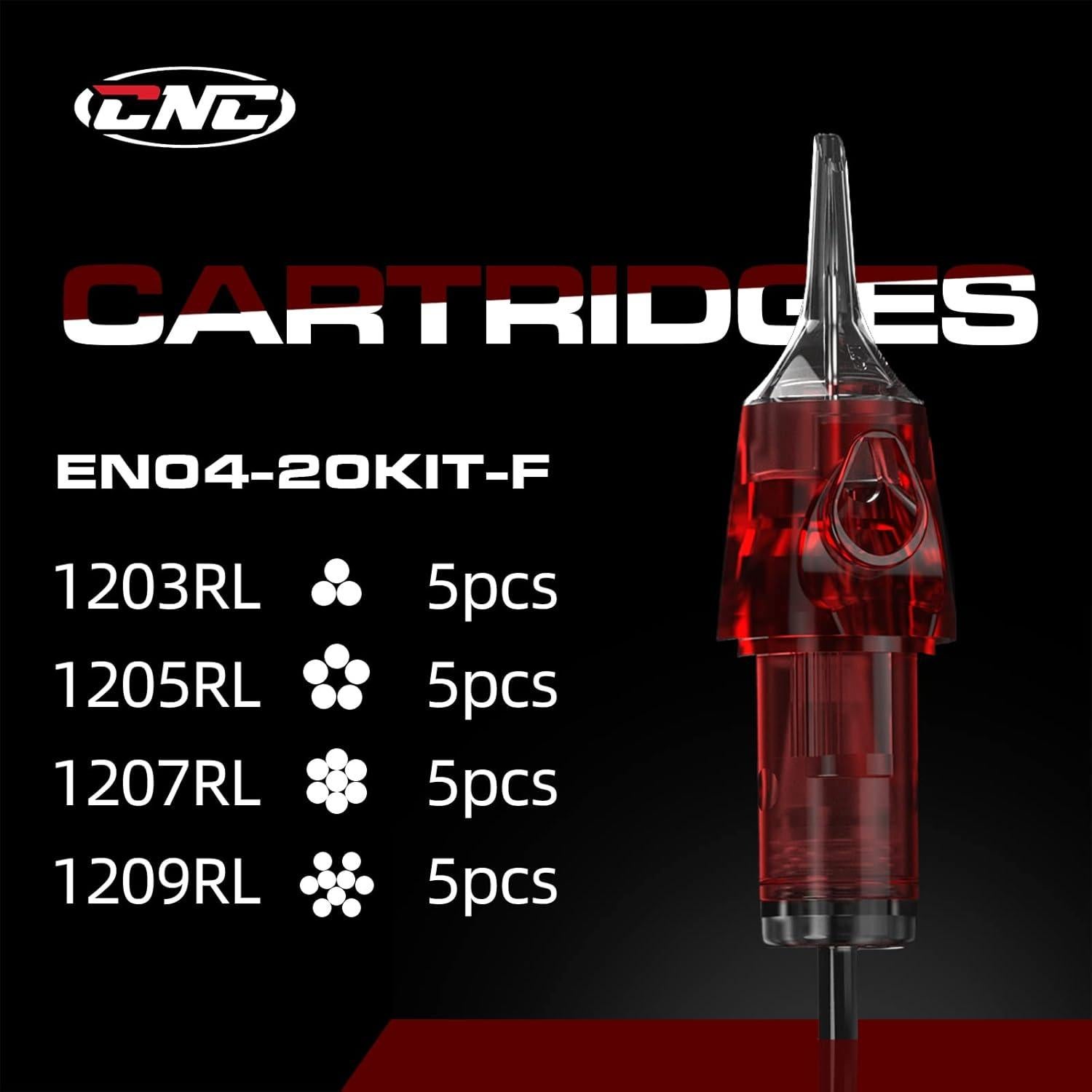 Cartuchos de Agujas de Tatuaje CNC 20pcs Mezclados #12 Liner