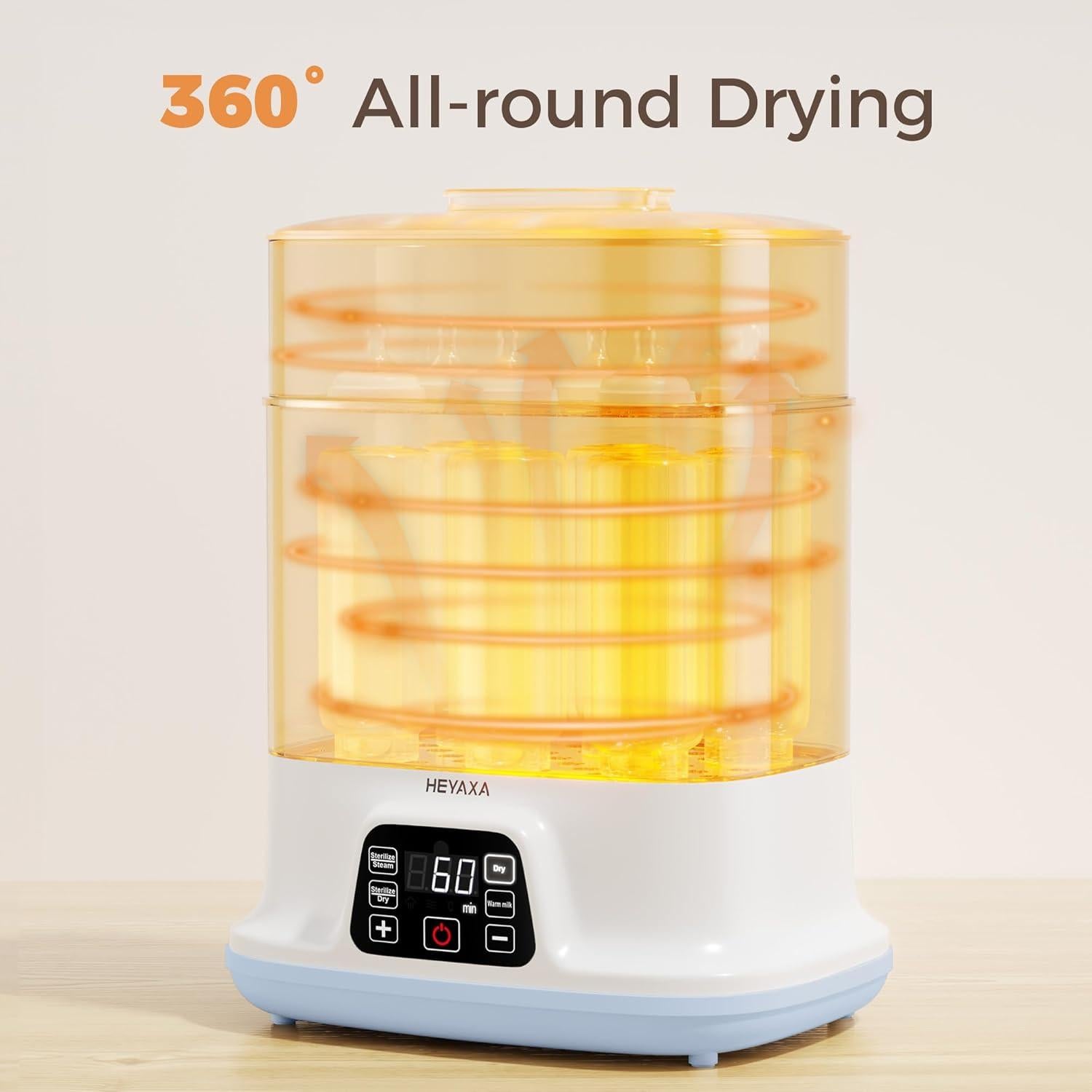 Esterilizador y Secador de Biberones HEYAXA 3 en 1 Azul