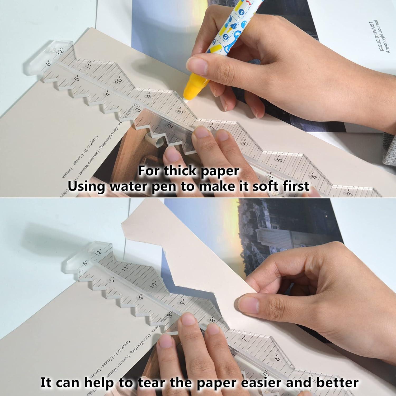 Regla de Desgarro de Papel UPTTHOW 30.48 cm Acrílica Multifuncional