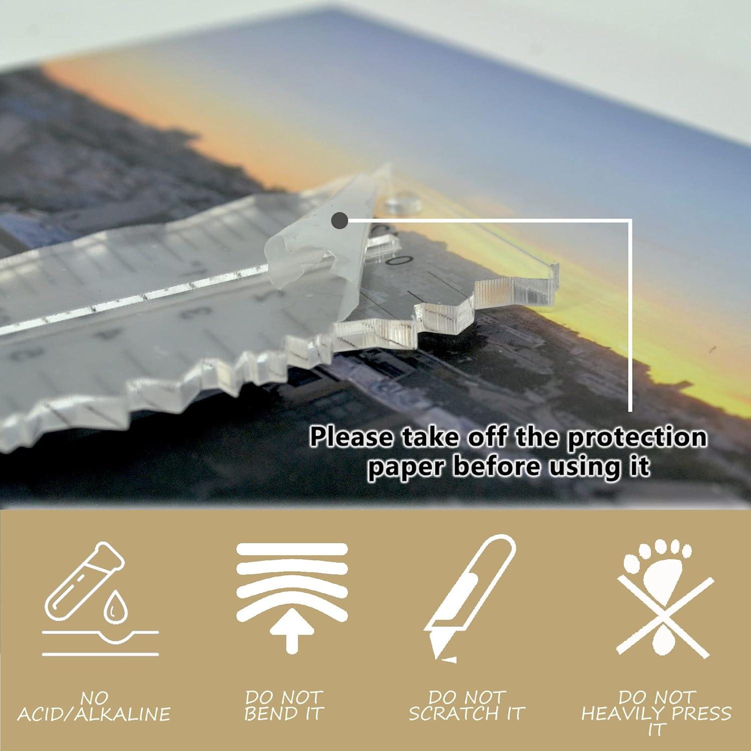 Regla de Desgarro de Papel UPTTHOW 30.48 cm Acrílica Multifuncional