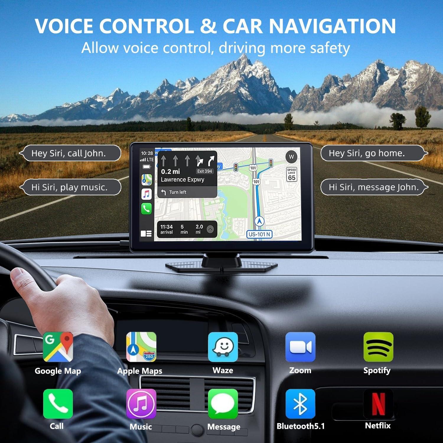Pantalla Portátil 9" WECAMTX Carplay Inalámbrica GPS Bluetooth