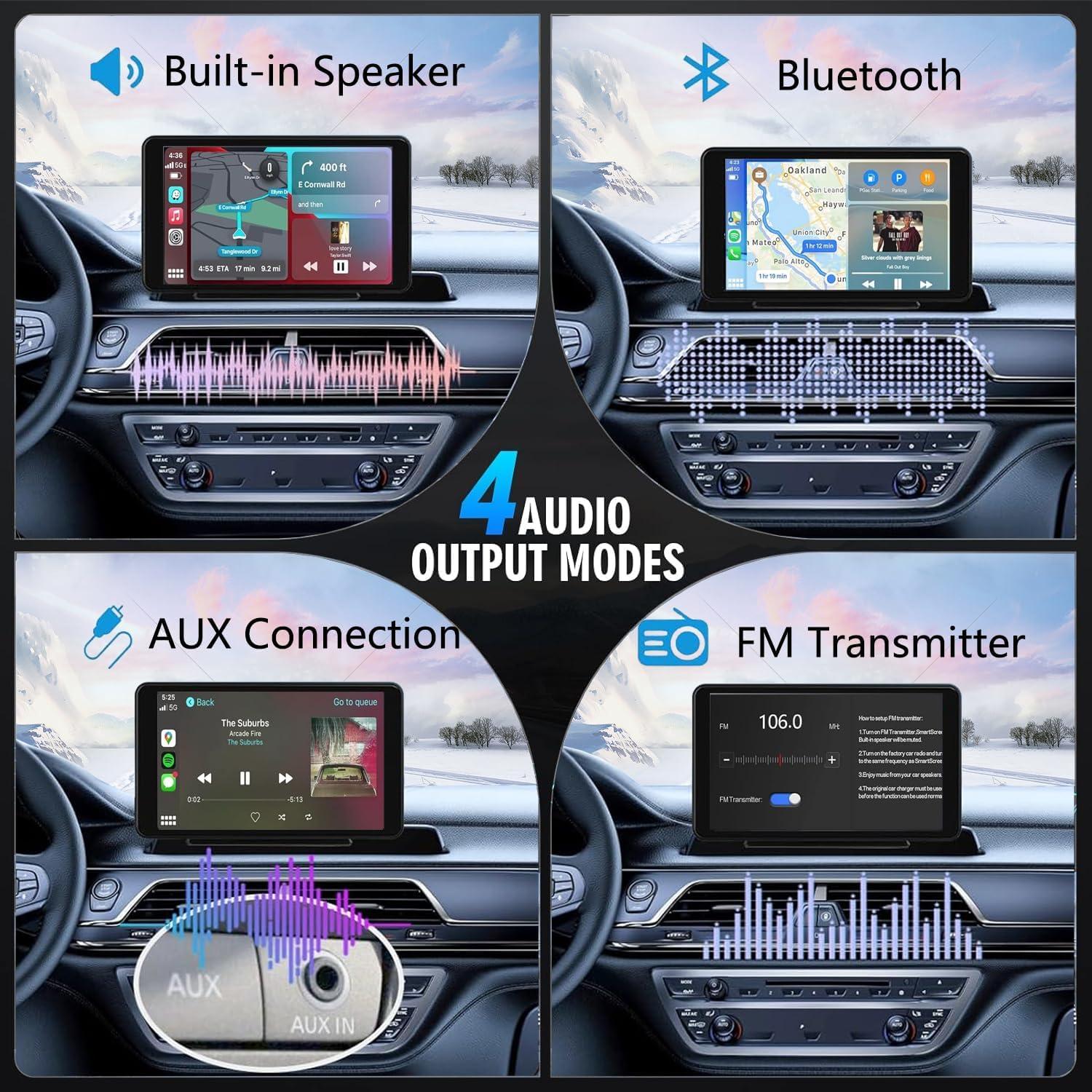 Pantalla Portátil 9" WECAMTX Carplay Inalámbrica GPS Bluetooth