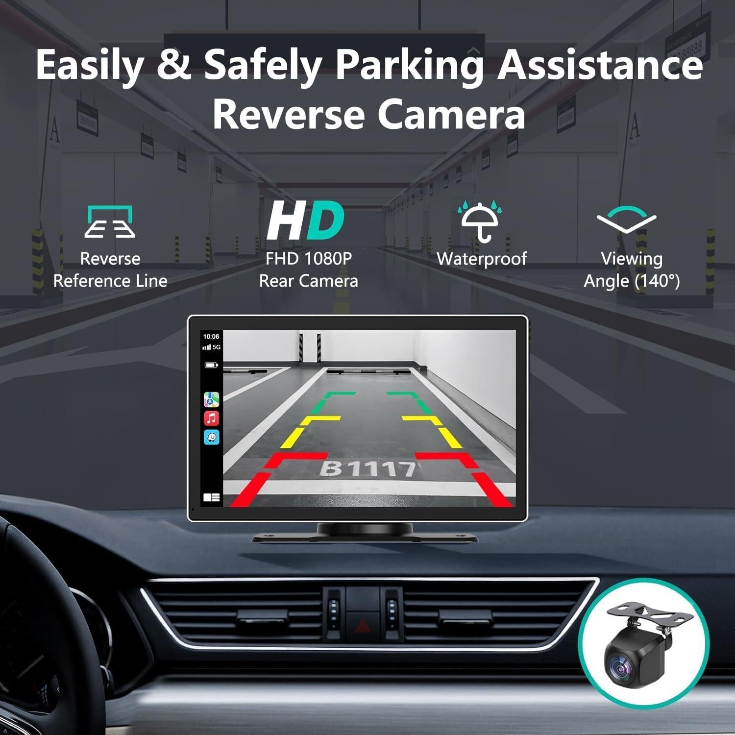 Pantalla Portátil 9" WECAMTX Carplay Inalámbrica GPS Bluetooth