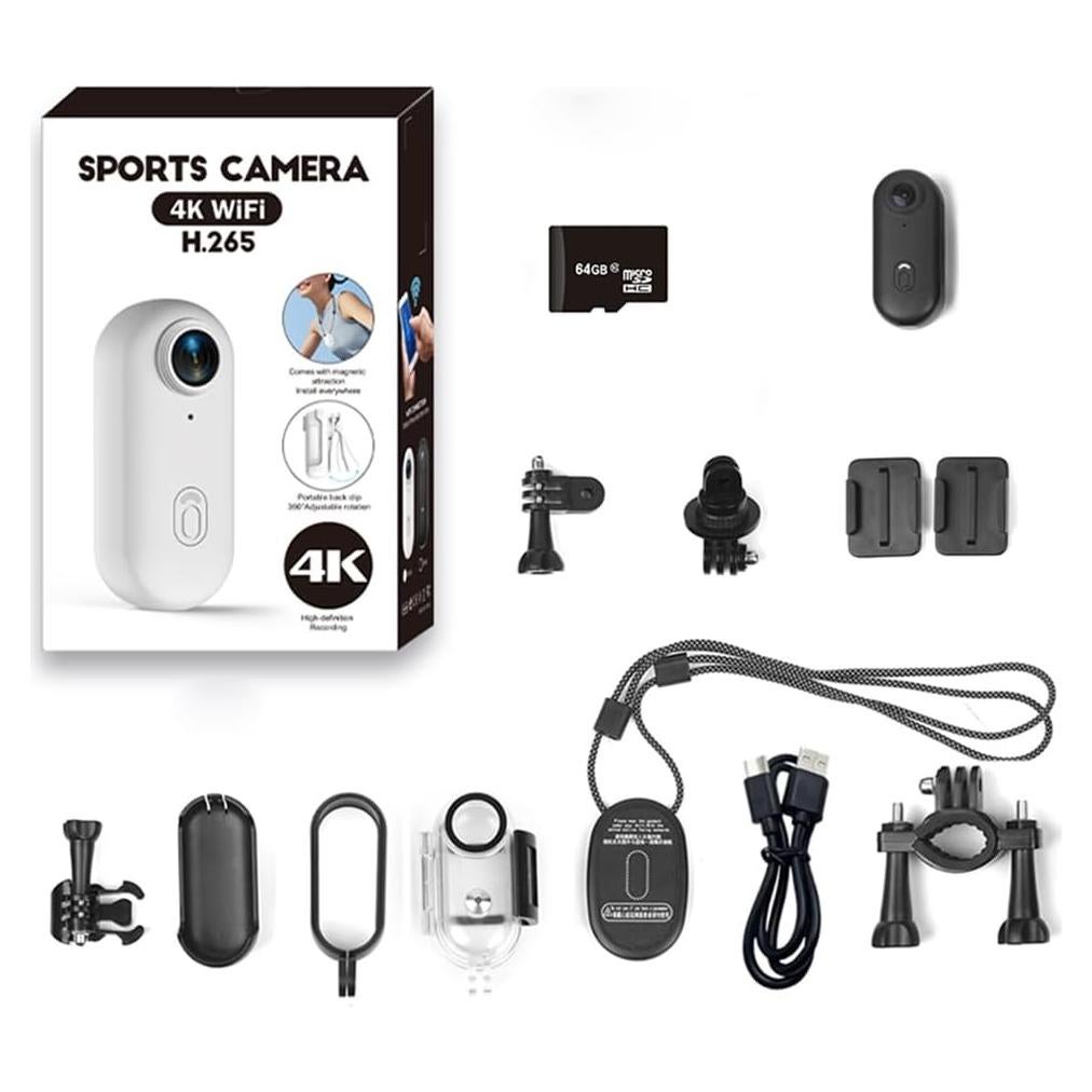 Cámara de Acción 4K Jinpei JS-10B con 64GB y Clips Magnéticos