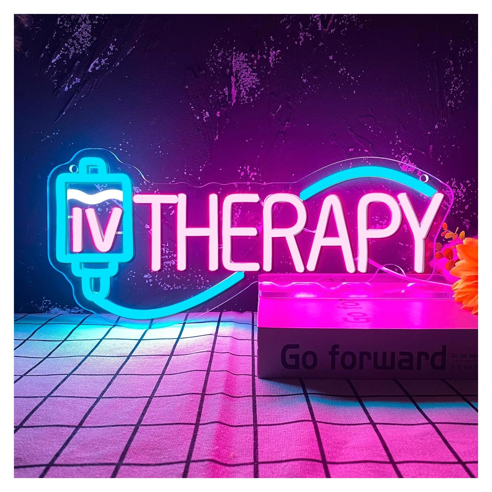 Cartel de Neón Terapia IV Gippro Azul Dimmable 39.9x17.8cm