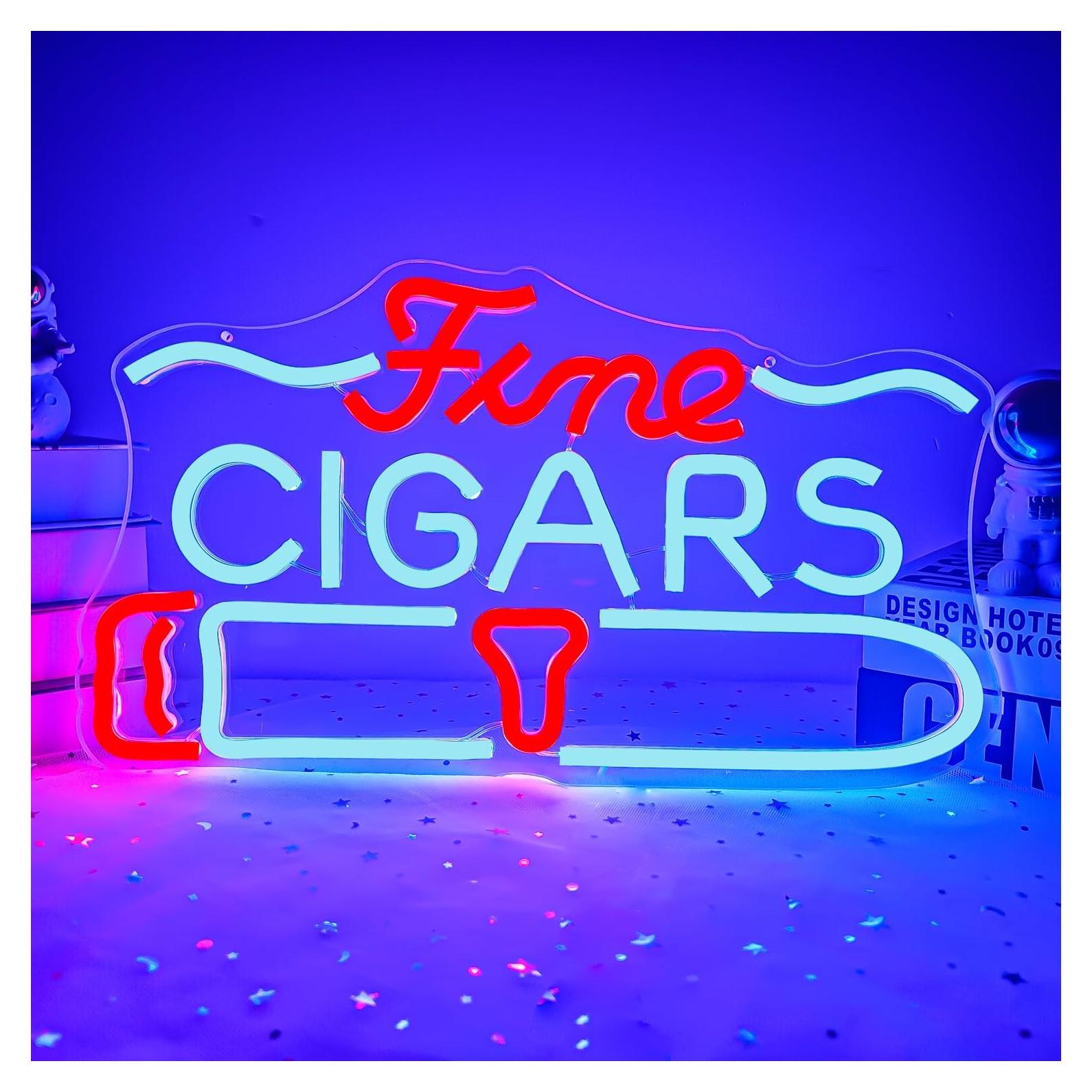 Cartel de Neón LED OvoNinn Cigarros Finos 22.2x40 cm