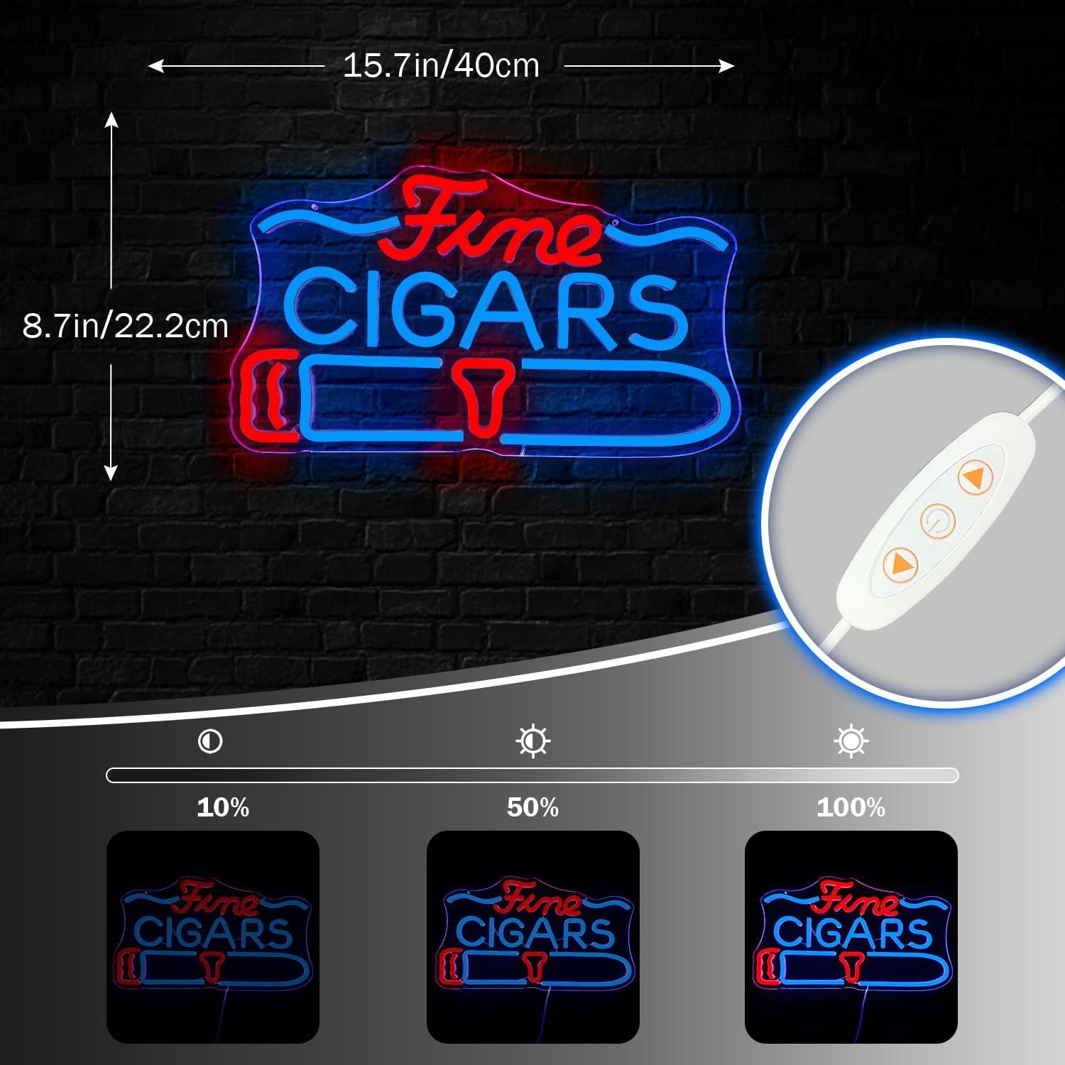 Cartel de Neón LED OvoNinn Cigarros Finos 22.2x40 cm