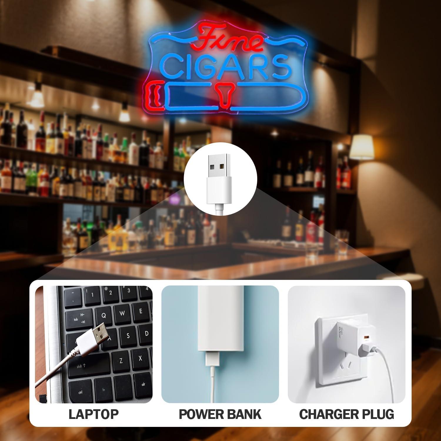 Cartel de Neón LED OvoNinn Cigarros Finos 22.2x40 cm