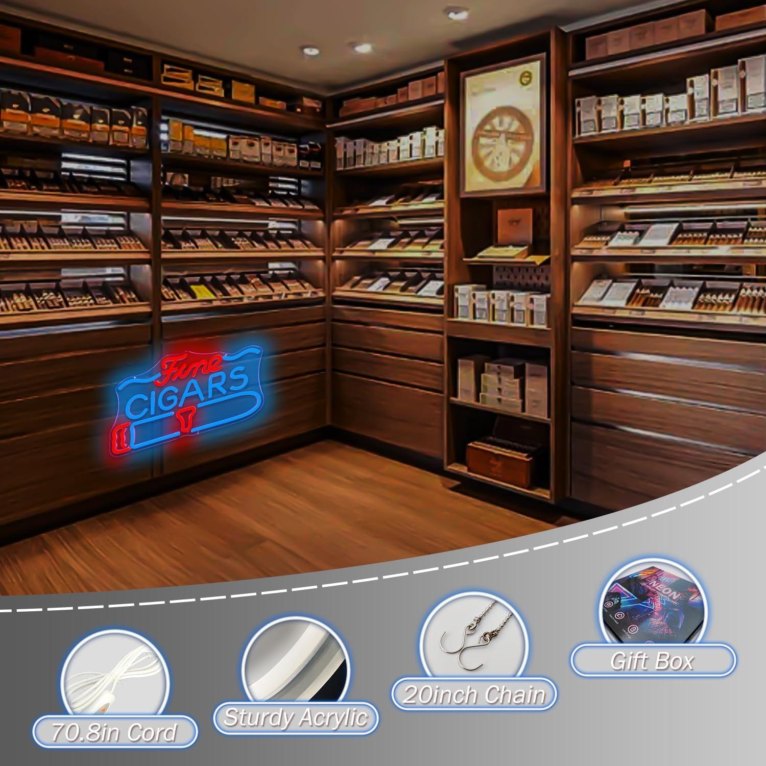 Cartel de Neón LED OvoNinn Cigarros Finos 22.2x40 cm