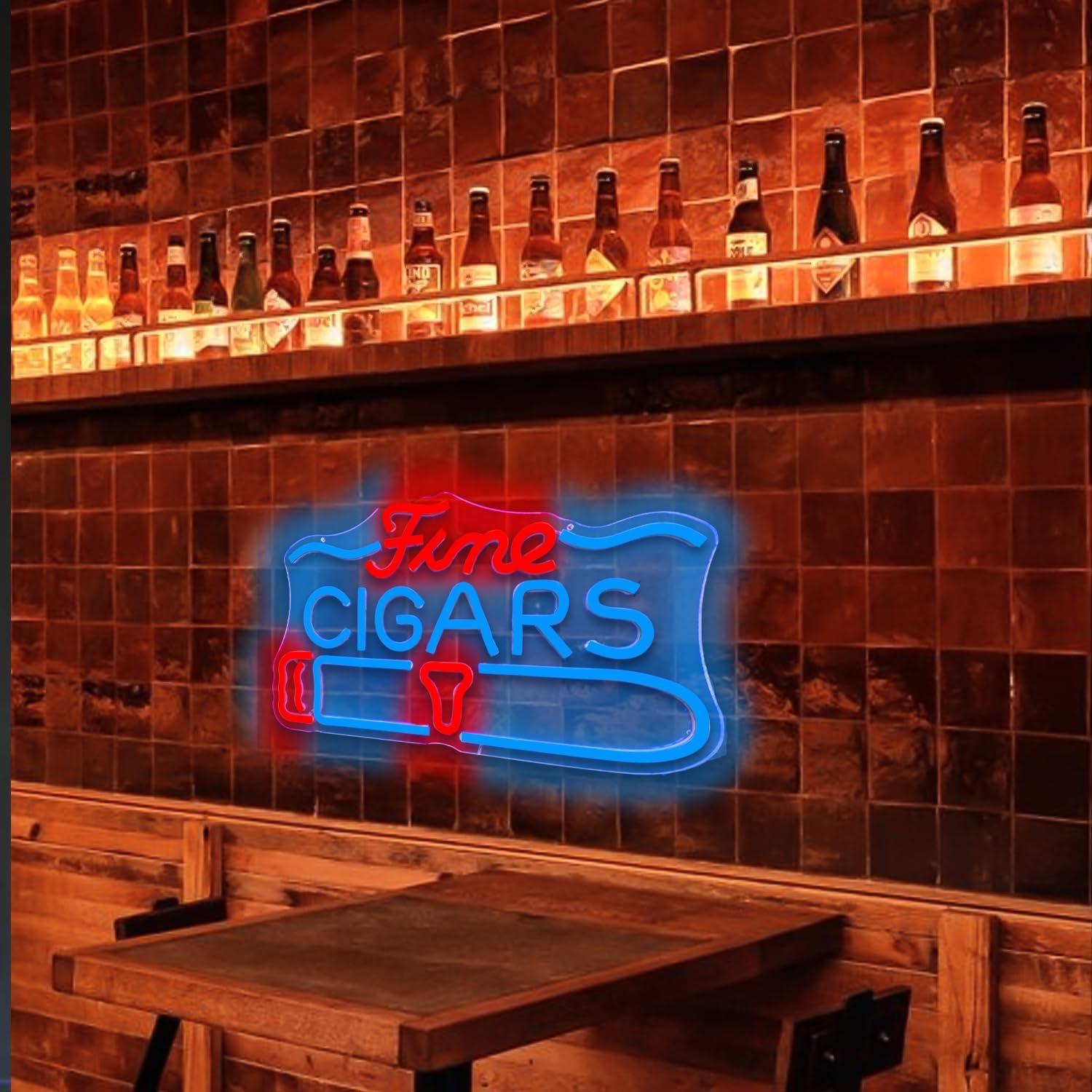 Cartel de Neón LED OvoNinn Cigarros Finos 22.2x40 cm