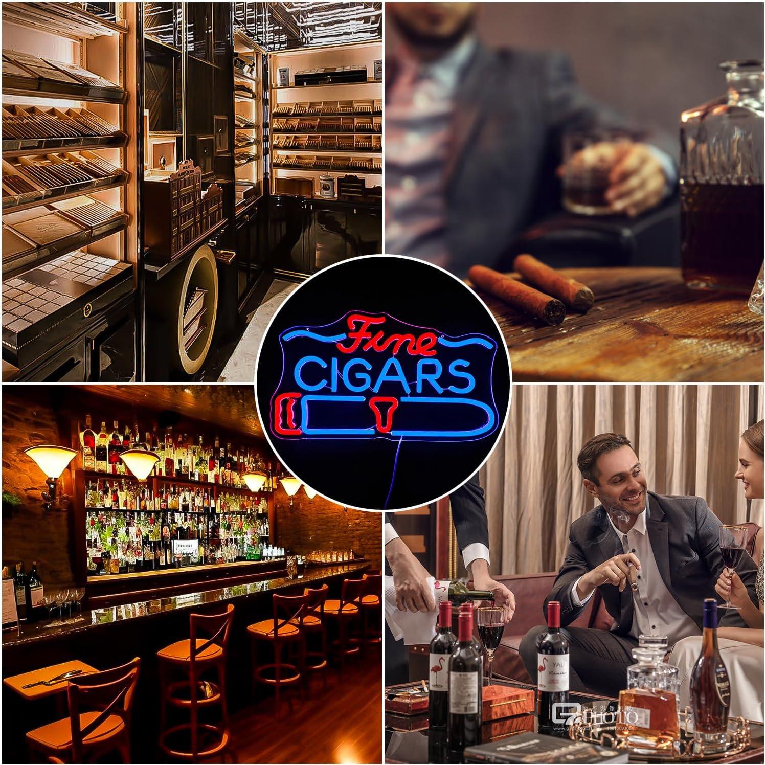 Cartel de Neón LED OvoNinn Cigarros Finos 22.2x40 cm