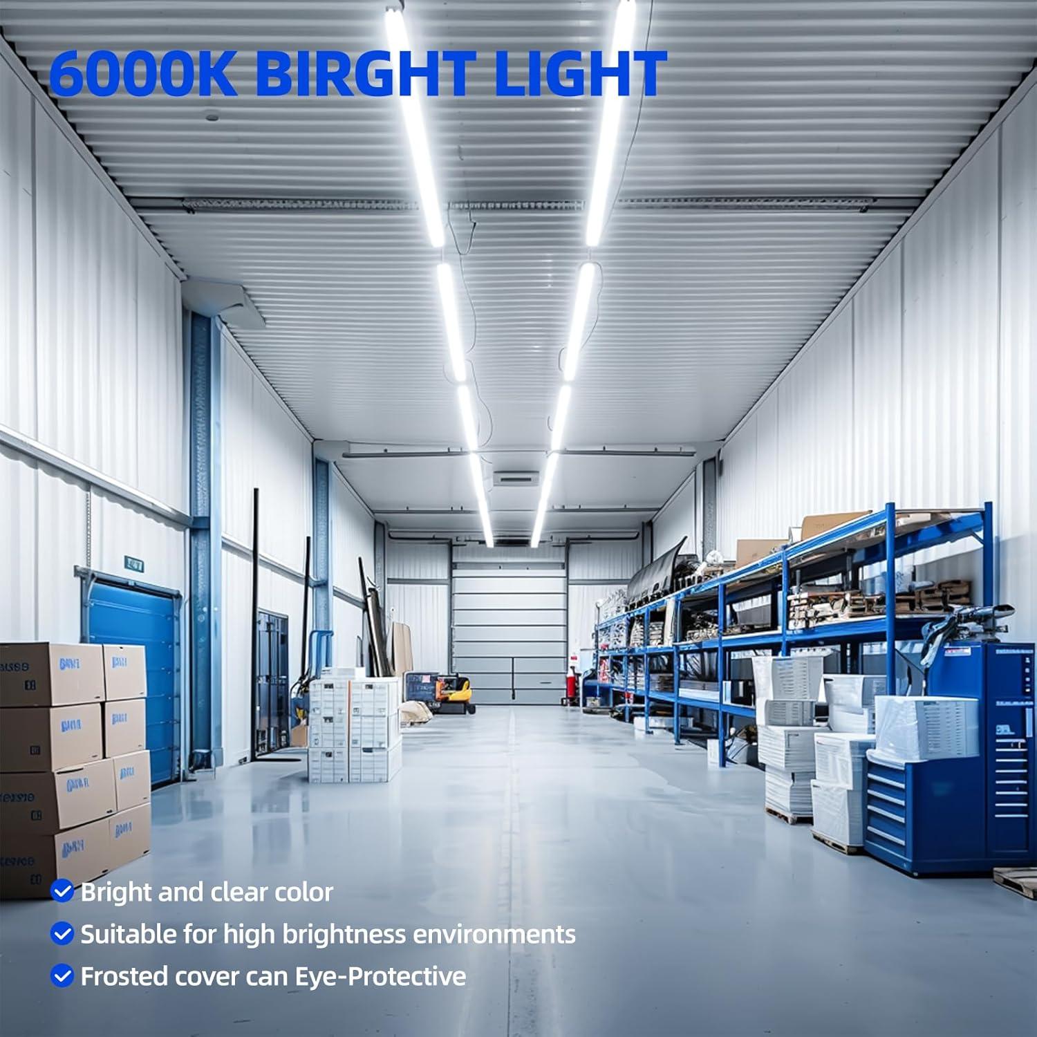 Barrina Tubos LED T8 4FT 24W 3200LM Luz 6000K 8 Paquetes