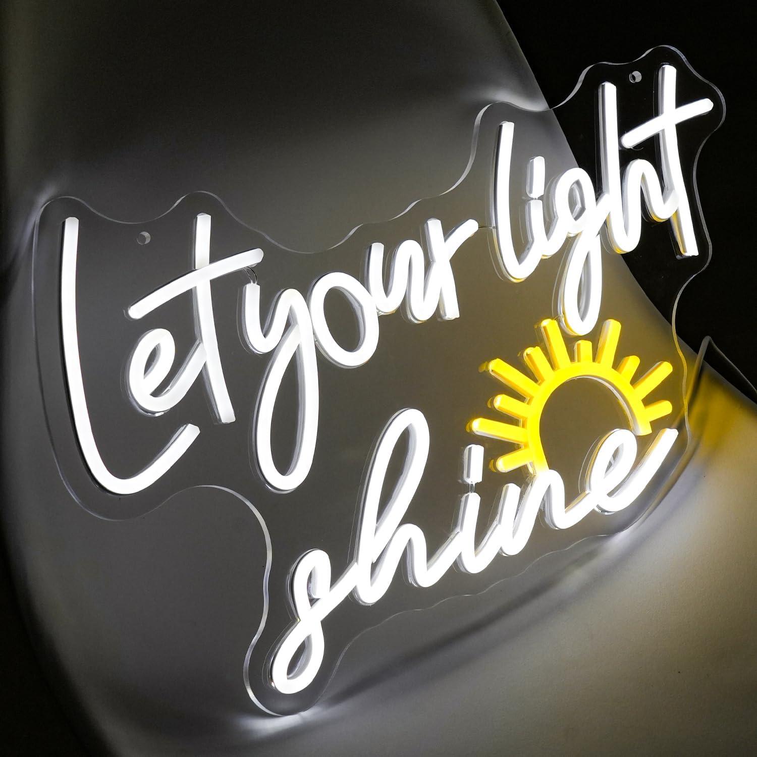 Letrero de Neón LED Deja que tu Luz Brille 42.9x27.9 cm