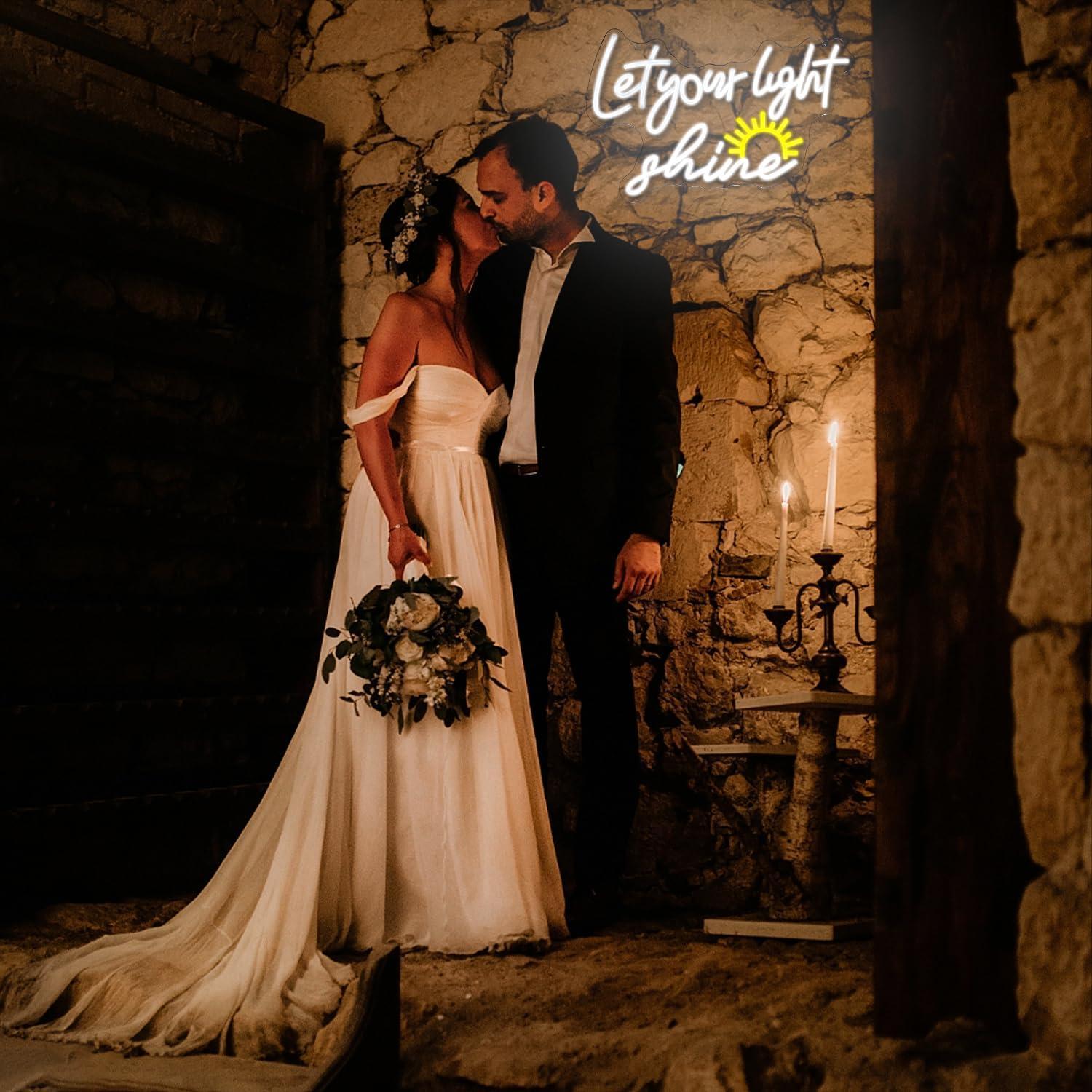 Letrero de Neón LED Deja que tu Luz Brille 42.9x27.9 cm