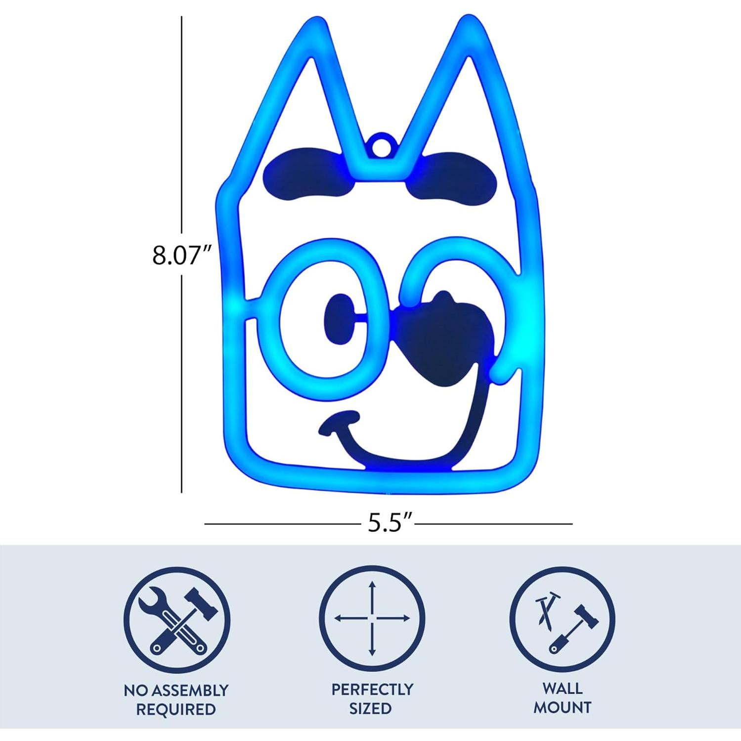 Arte de Pared Colgante LED Neón Bluey 20.5x13.97 cm