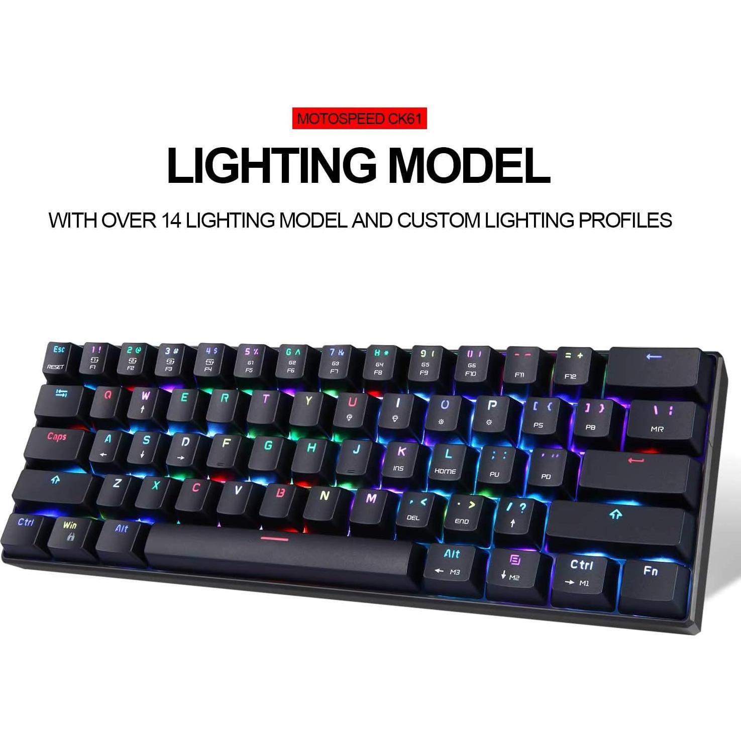Teclado Mecánico MOTOSPEED CK61 61 Teclas RGB USB Tipo-C