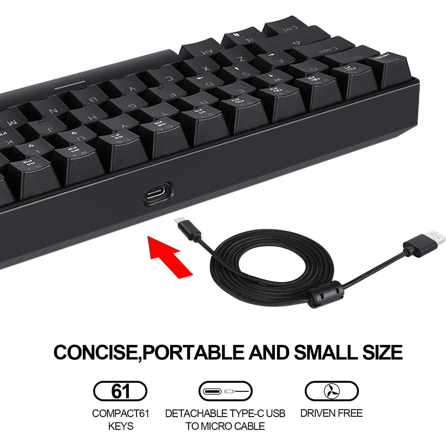 Teclado Mecánico MOTOSPEED CK61 61 Teclas RGB USB Tipo-C