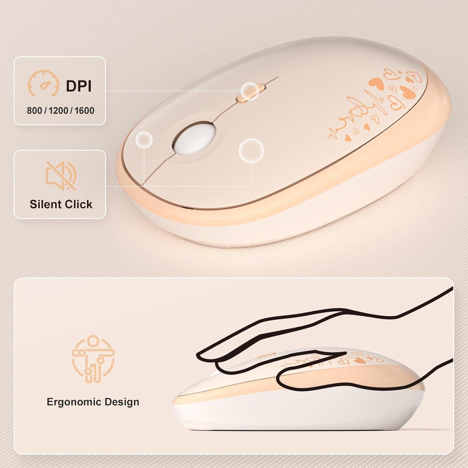 Combo Teclado y Ratón Inalámbrico MOFII Retro Amarillo