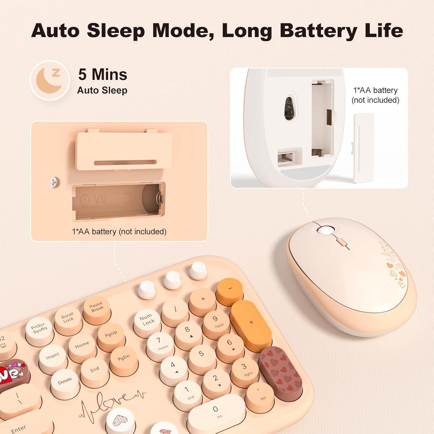 Combo Teclado y Ratón Inalámbrico MOFII Retro Amarillo