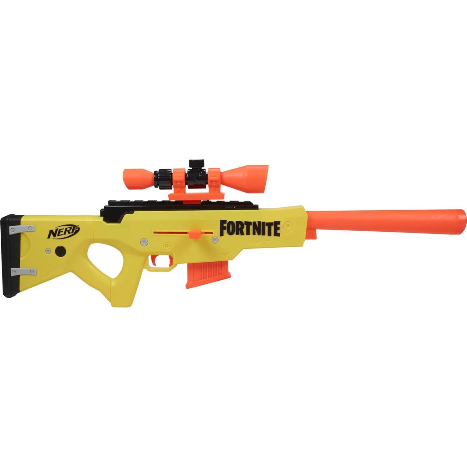 Fortnite BASR-L Bolt Action, Clip Fed Blaster - Includes Removable Scope, 6-Dart Clip and 12 Official Elite Darts