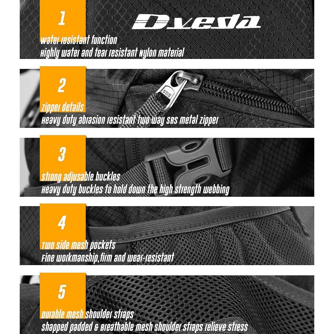 Mochila Plegable Impermeable Dveda 35L para Senderismo