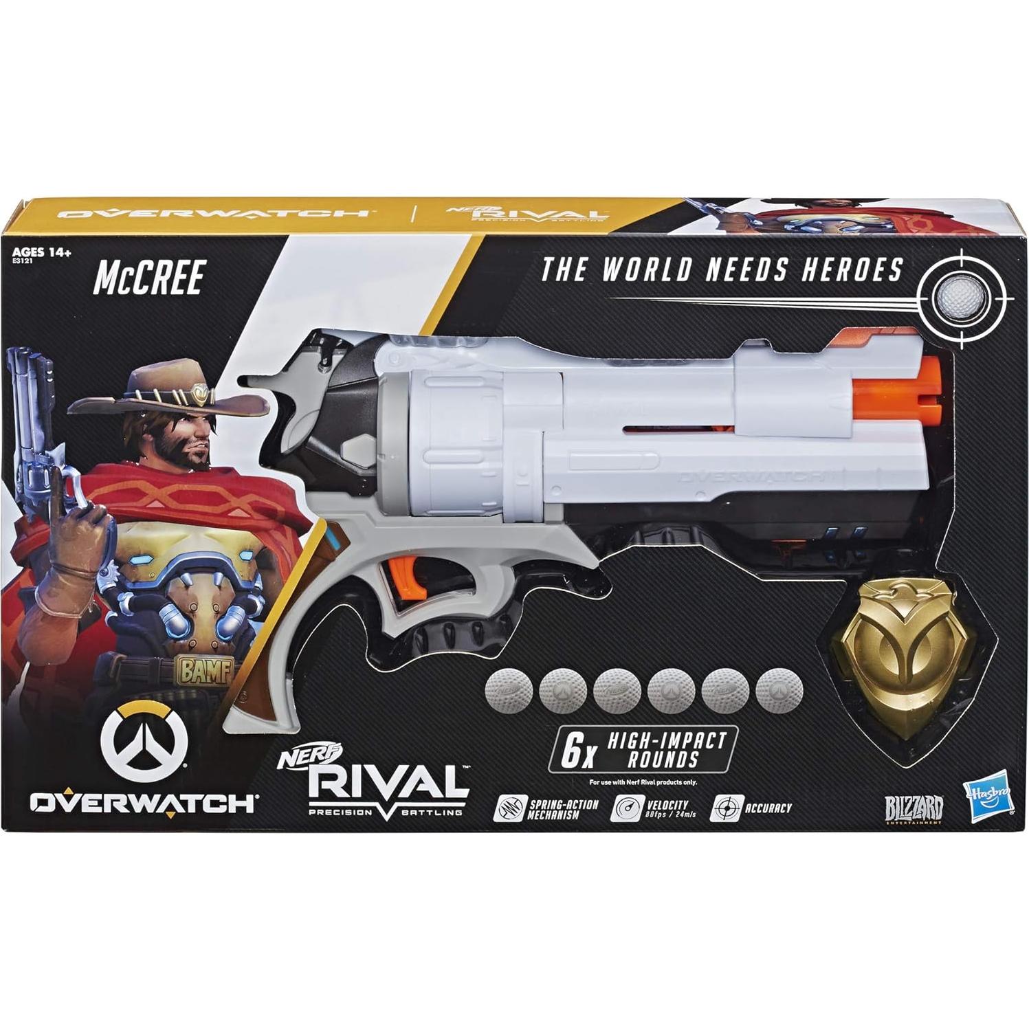 Blaster Nerf Rival Overwatch McCree con 6 Proyectiles