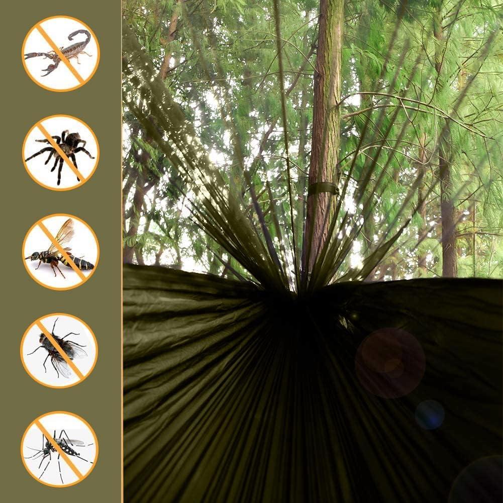 Hamaca de Camping AuMoHall con Red Mosquitos 2.60x1.40m Verde