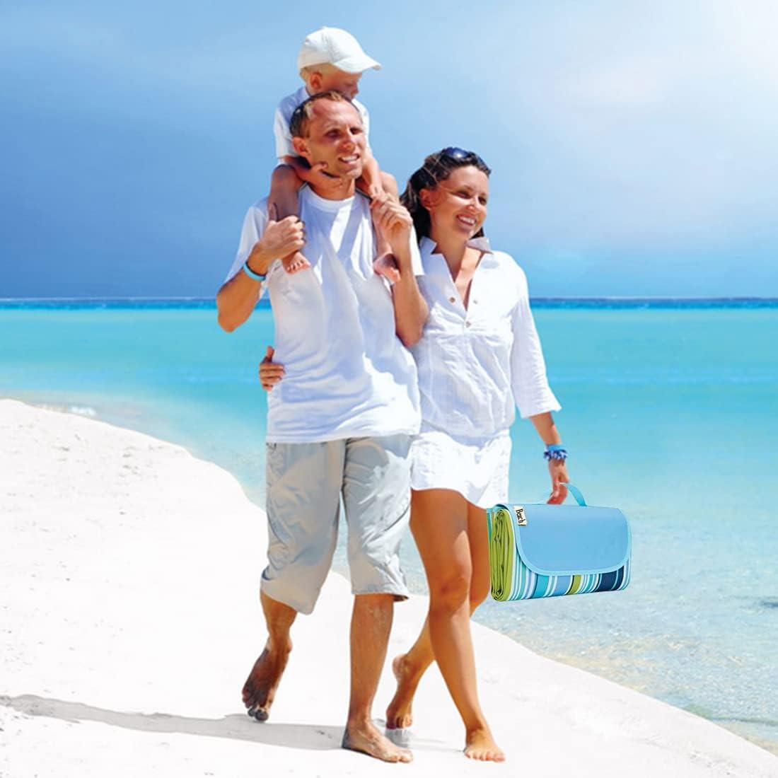 Manta de Picnic Plegable LRUUIDDE 1.5x2m Impermeable Azul