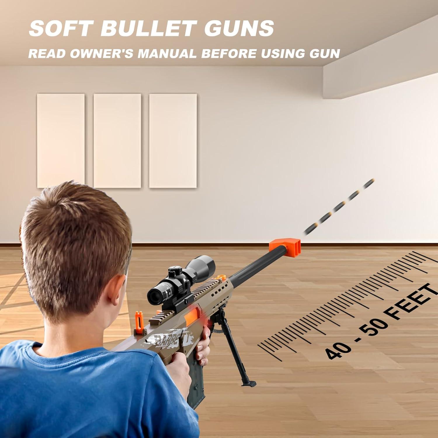 Rifle de Juguete Sniper Kyliandi con Mira y 20 Balas Blandas