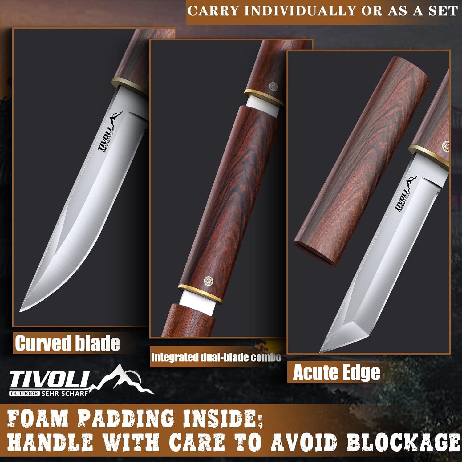Cuchillos TIVOLI Samurai 2 en 1 de Acero Japonés 25.4 cm