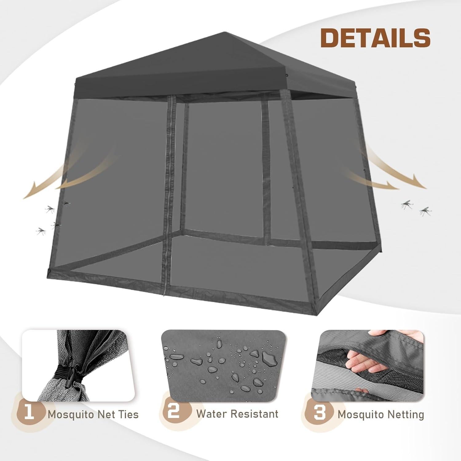 Carpa Plegable EAGLE PEAK 3x3m con Mosquitera y Protección UV