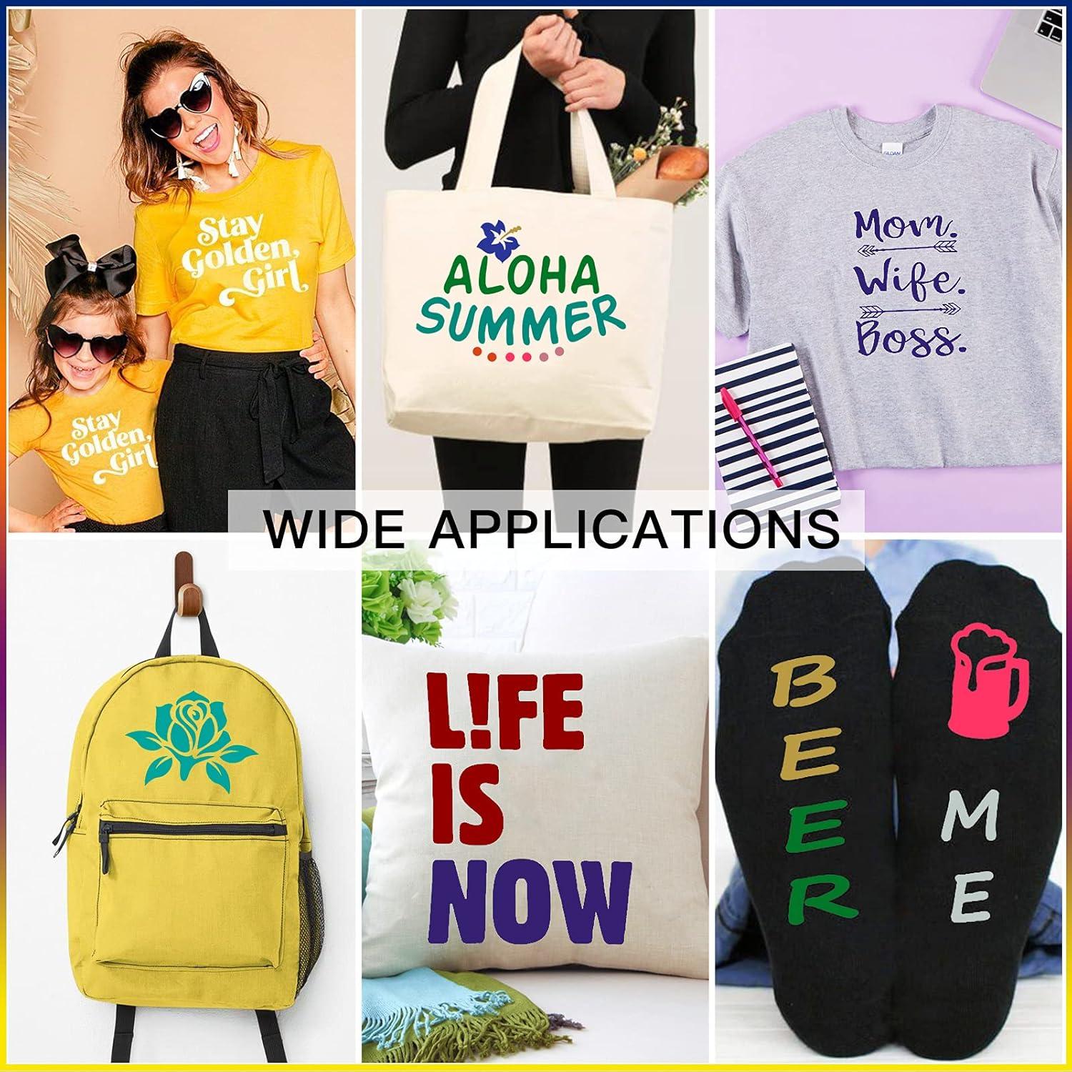 Paquete de Vinilo de Transferencia de Calor HTVRONT Negro 12" x 10"