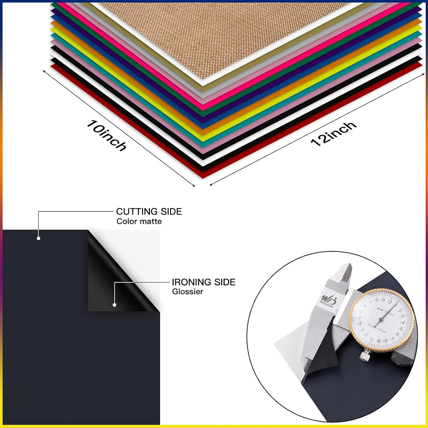 Paquete de Vinilo de Transferencia de Calor HTVRONT Negro 12" x 10"