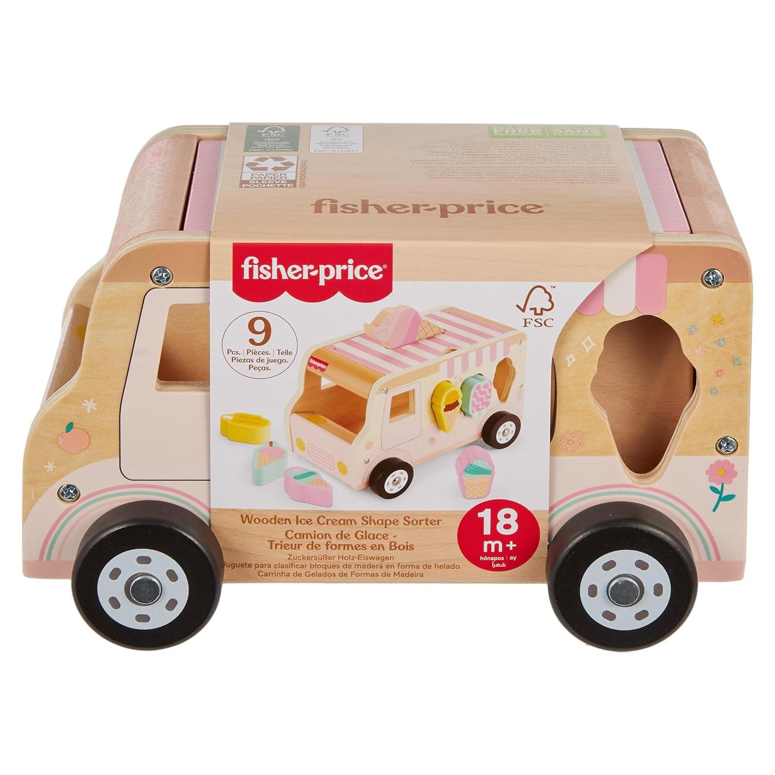 Caminón de Helados Fisher-Price 9 Piezas Madera 18+ Meses