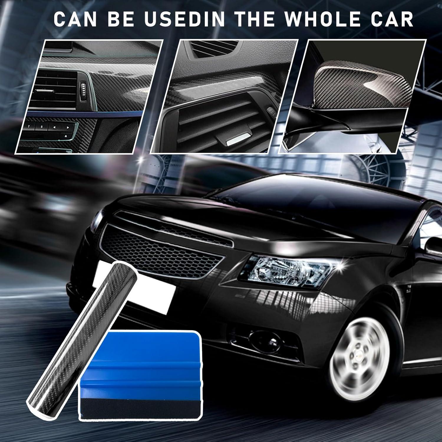 Envoltura de Fibra de Carbono Brillante 5D Dickno 2 PCS 152 cm