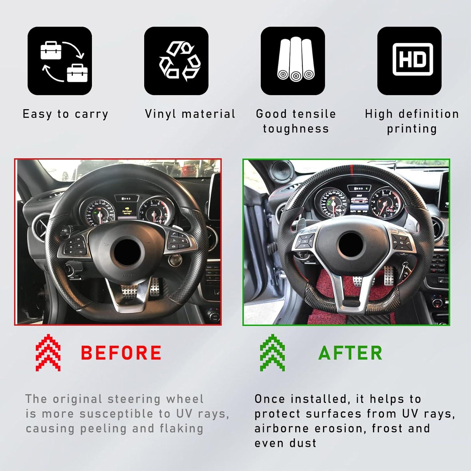 Envoltura de Fibra de Carbono Brillante 5D Dickno 2 PCS 152 cm