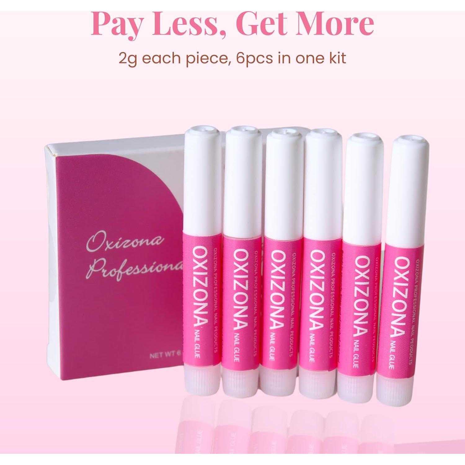 Pegamento para Uñas Acrílicas Oxizona 6 Pcs 2g Súper Fuerte