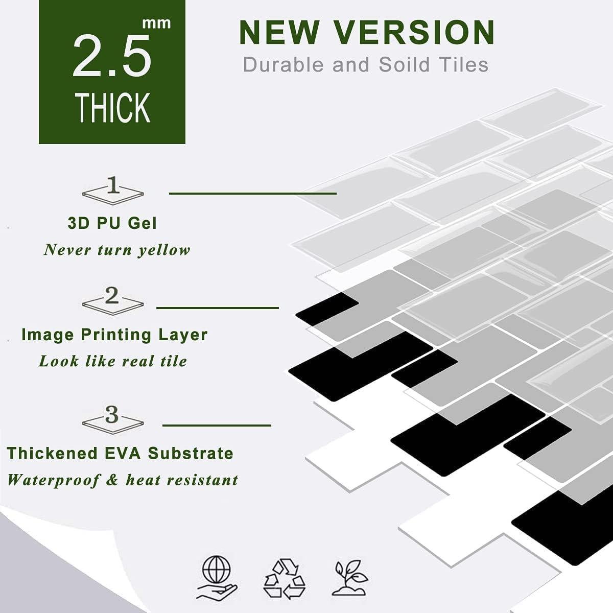 Azulejos Autoadhesivos STICKGOO Negro 30.48x30.48 cm - Subway