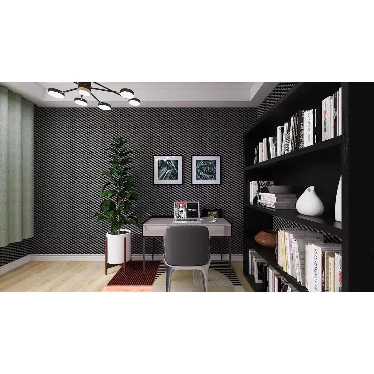 Paquete de 6 Paneles Acústicos Tipo Huevo 30x30cm Negro