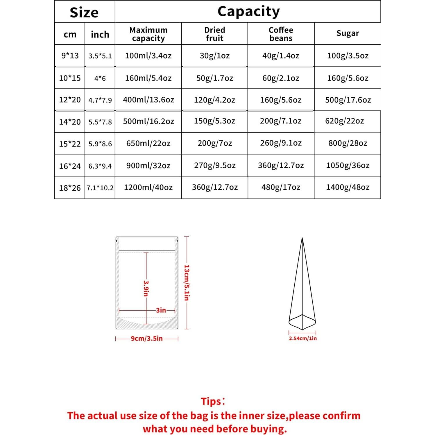 Paquete de 100 Bolsas Reutilizables a Prueba de Olores FireKylin 8.89x12.95cm