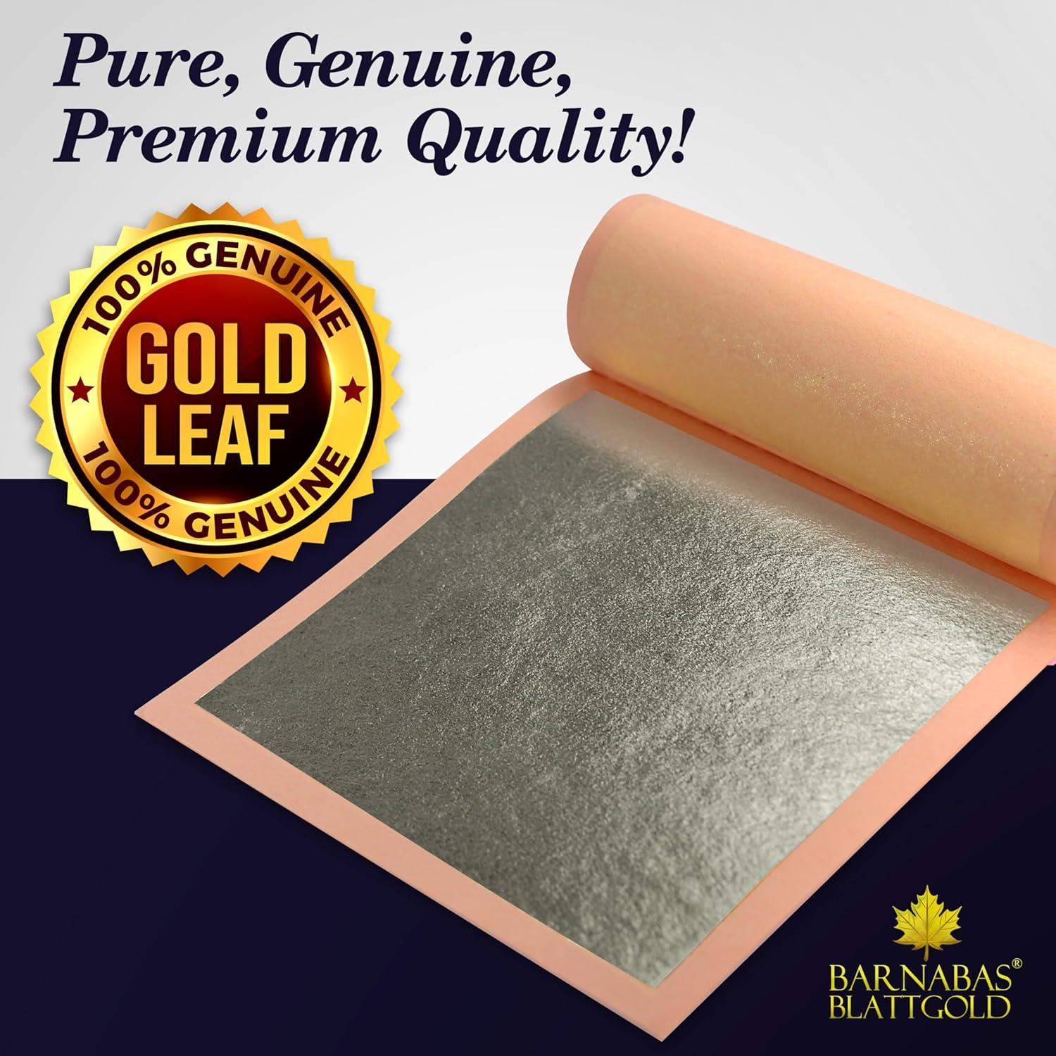 Hoja de Oro 12K BARNABAS BLATTGOLD - 25 Hojas 8.6 cm