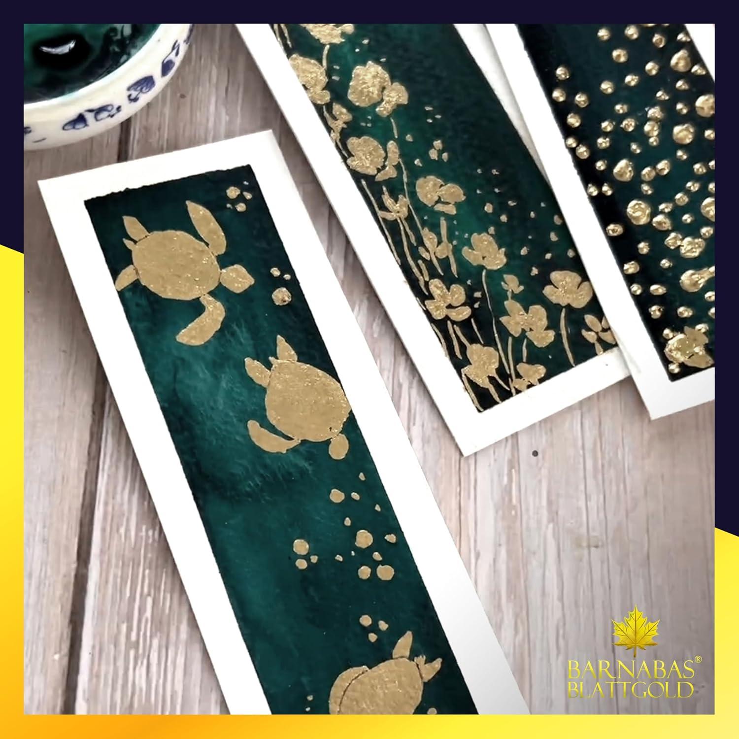 Hoja de Oro 12K BARNABAS BLATTGOLD - 25 Hojas 8.6 cm